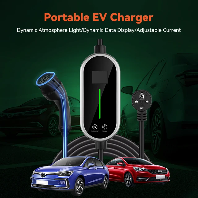 Adjustable Portable EV Charger Type 2 7KW 16A 32A 3 Plugs Electric Vehicle Car Charger