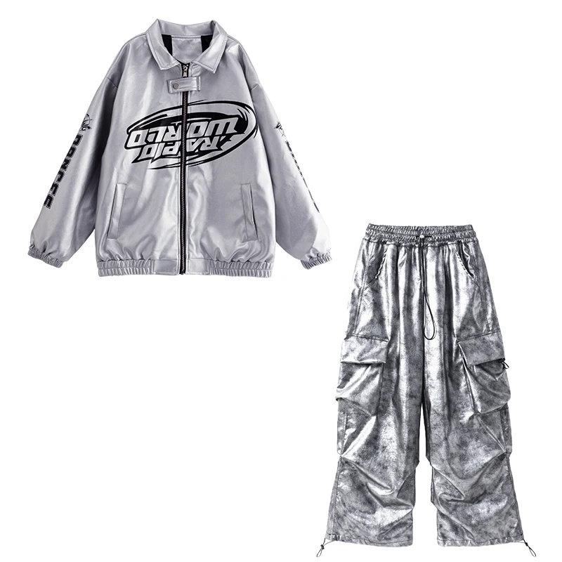 2025 Kinderen Ballroom Hip Hop Dans Kostuums Voor Kinderen Sliver Kpop Outfits Meisjes Jongens Jazz Prestaties Stadium Kleding DQS 21491