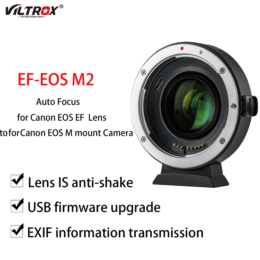 

Viltrox EF-EOS M2 EF-M Lens Adapter ring 0.71x Focal Reducer Speed Booster Adapter for Canon EF lens to EOS M mount Camera M6 M3