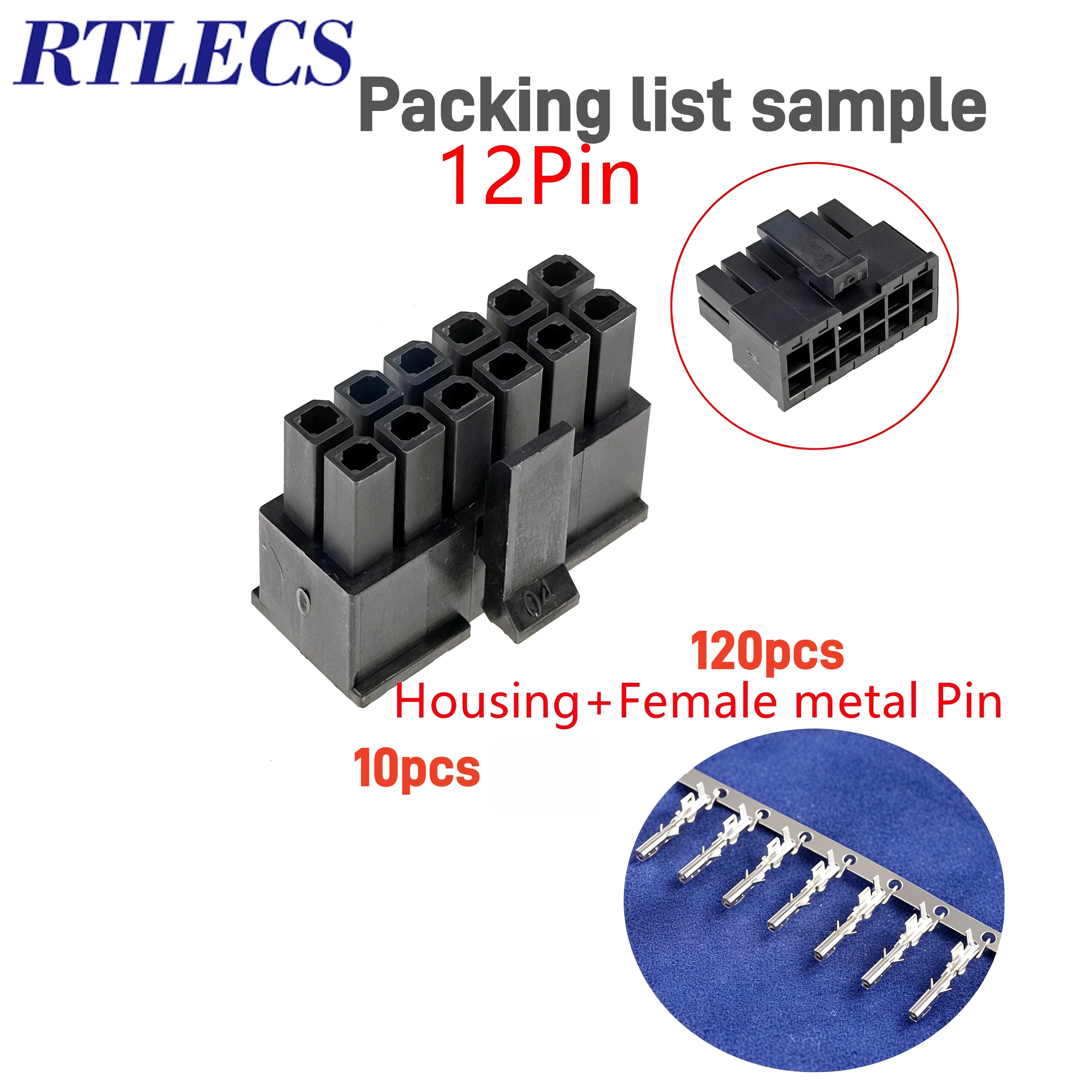 10 juegos de carcasa de receptáculo de conector Micro-Fit 3,0 de 3,0mm 2 pines 4 6 8 10 12 14 16 18 20 22 24 P carcasa macho + Terminal Molex 43030