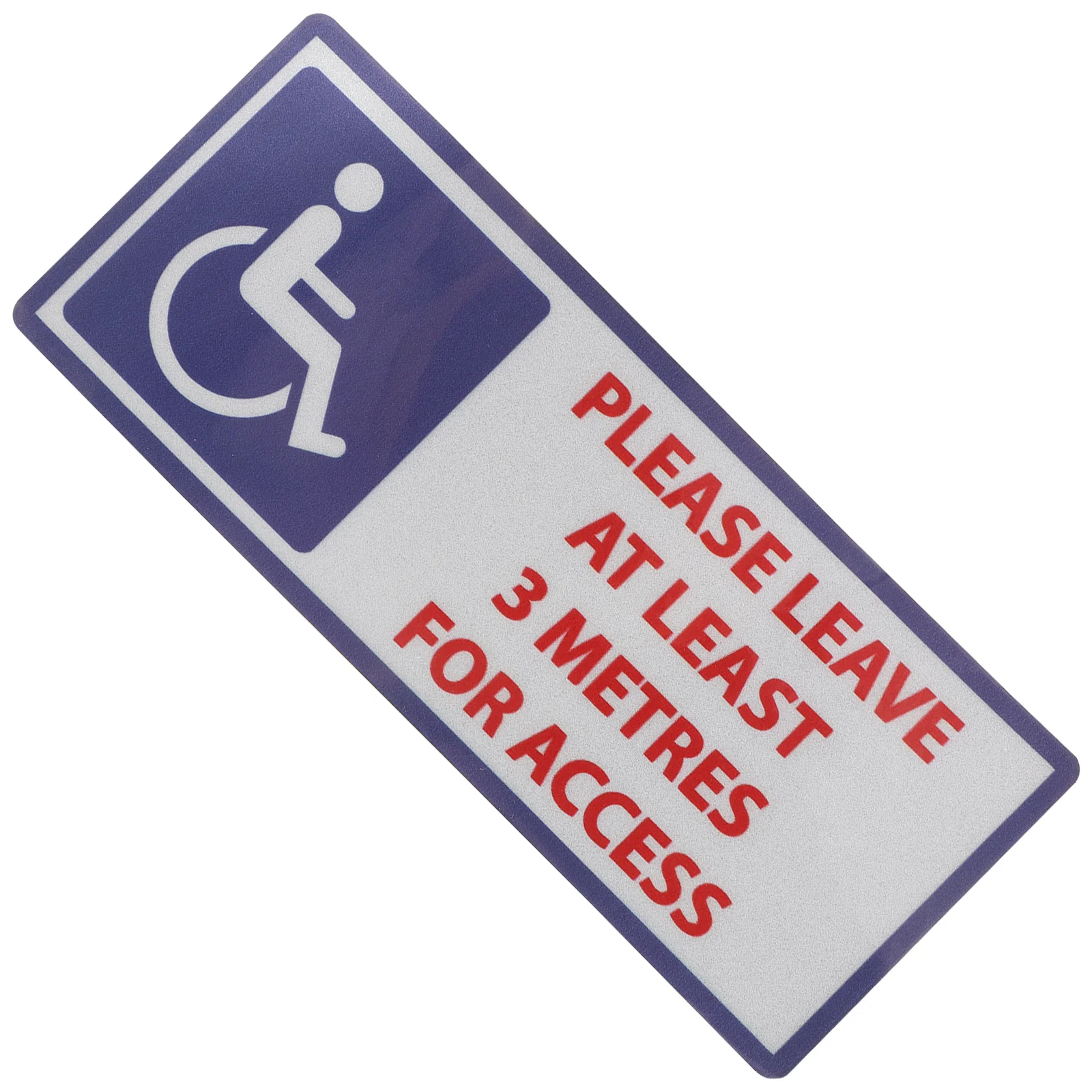 Handicap Sign for Car Please Keep 3 Meters Away Strong Adhesive Weatherproof Sign Ideal for Parking Lots