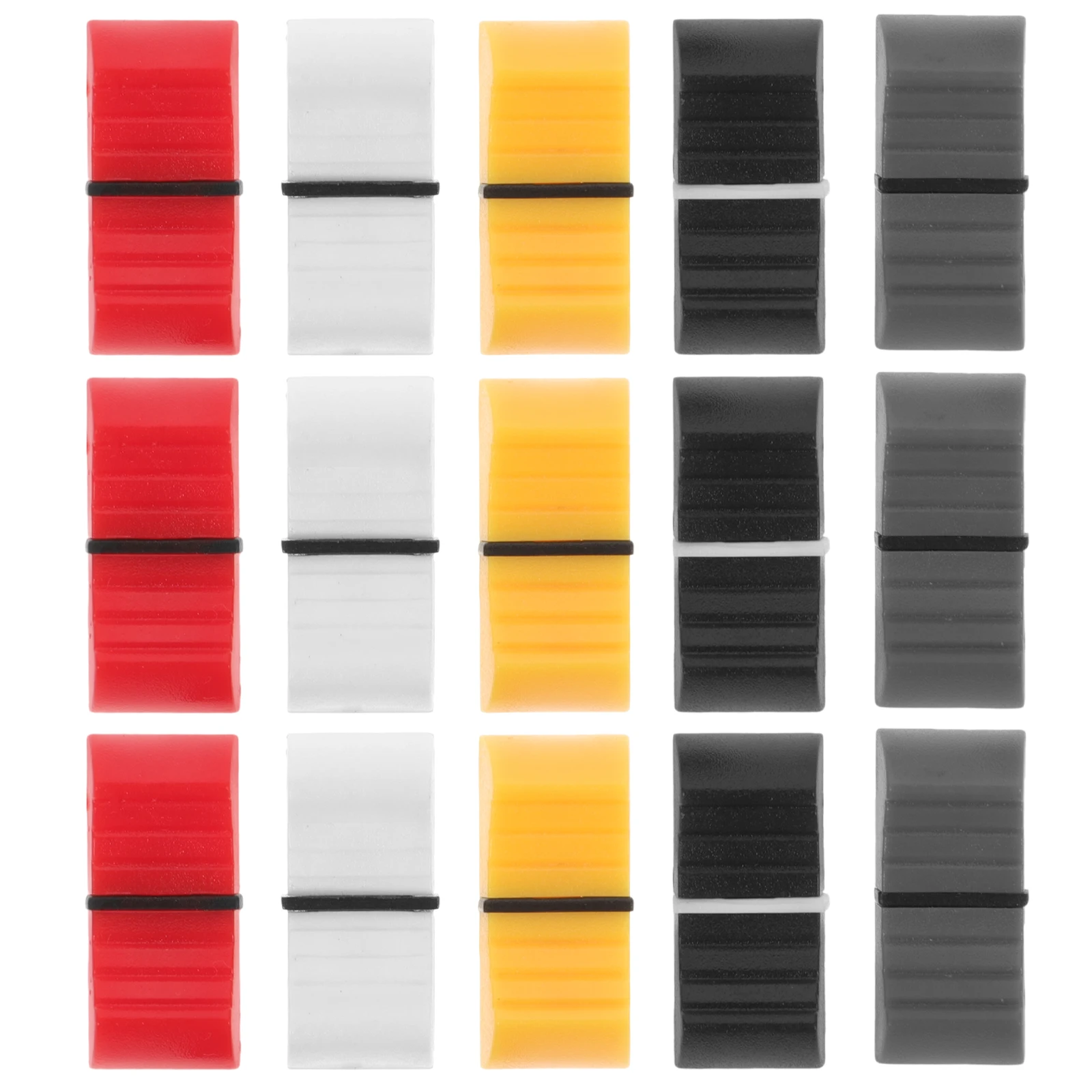 

50pcs Knobs Slider Caps Mixer Console DJ Equipment Accessories Plastic Clipper Cap 4mm Black Yellow Red White Gray