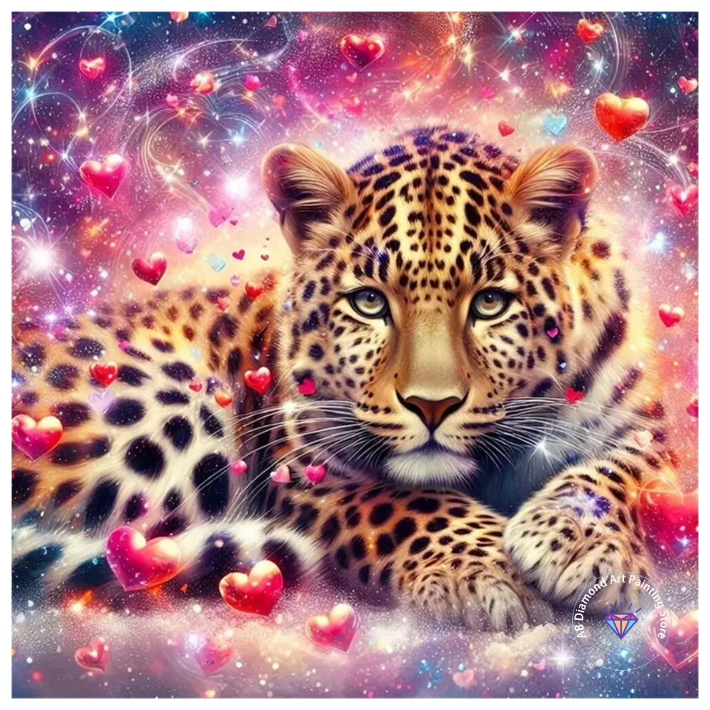 

Leopard Animal Cartoon AB Diamond Painting Kit Square Round Diamond 5D DIY Mosaic Handmade Art Adult Exquisite Gift Home Decor