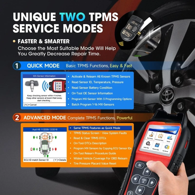 MaxiTPMS TS508WF TPMS Programming Tool, 2024 Newest WiFi Ver. of TS508 TS501 TS408 TS601, Tire Pressure Monitor