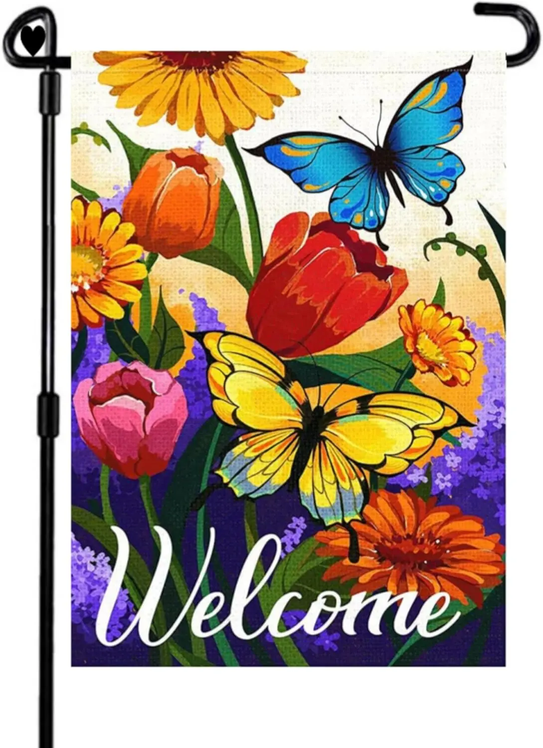 Summer Garden Flag for outside 12x18 Double Sided Color Butterfly, Home Outdoor Yard House Welcome Yard Garden Flag Decoration -