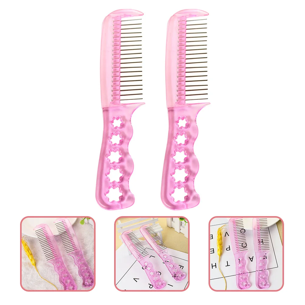 

2 Pcs Comb Brush for Synthetic Wigs Curly Human Hair Metal Wire Hairbrush