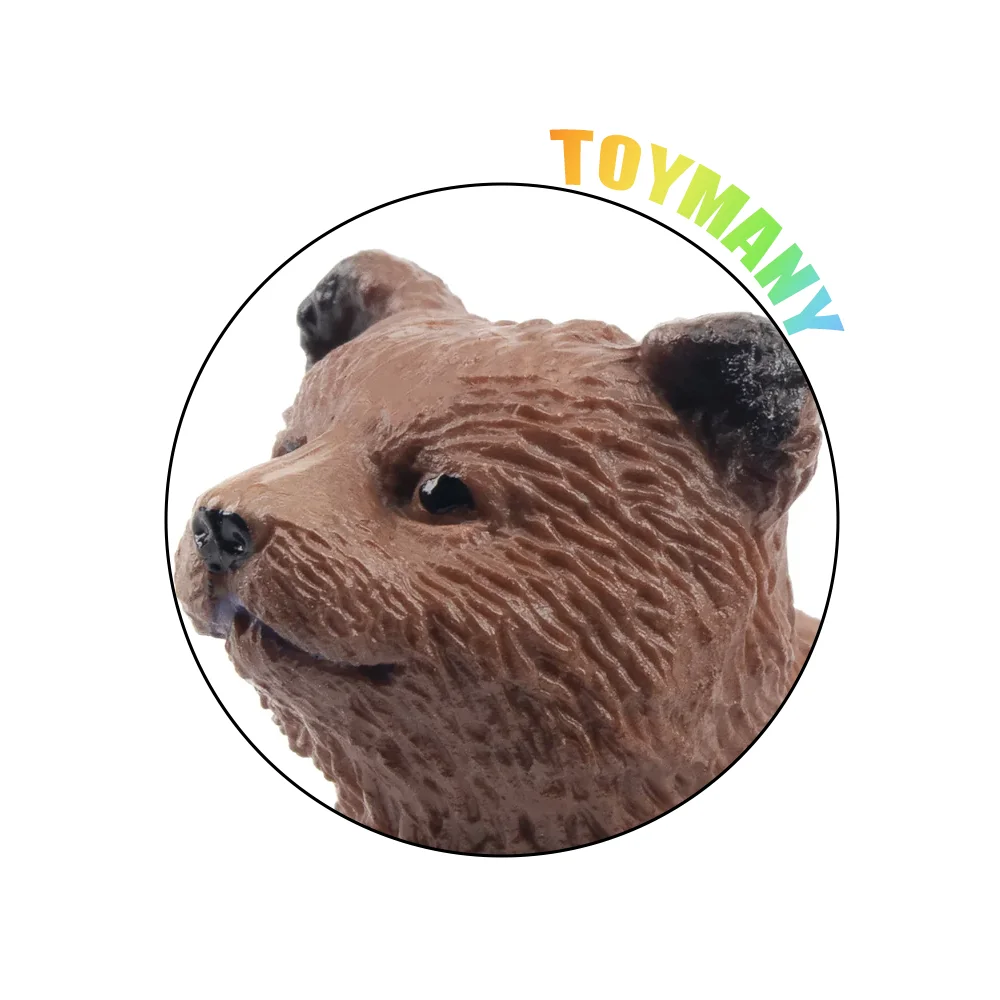 Zabawka Toymany Symulacja Siedzącego Niedźwiedzia Młodego Model Zwierzęcia Dzikiej Przyrody Mini Figurki Lalki Figurki Akcji Zabawki Prezent dla Dzieci