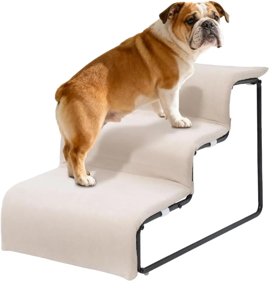 

3-ступенчатая лестница для домашних животных с мягкими подушками для маленьких и средних домашних животных, легкий доступ к постели, дивану, стулу, подоконнике — прочный и безопасный дизайн