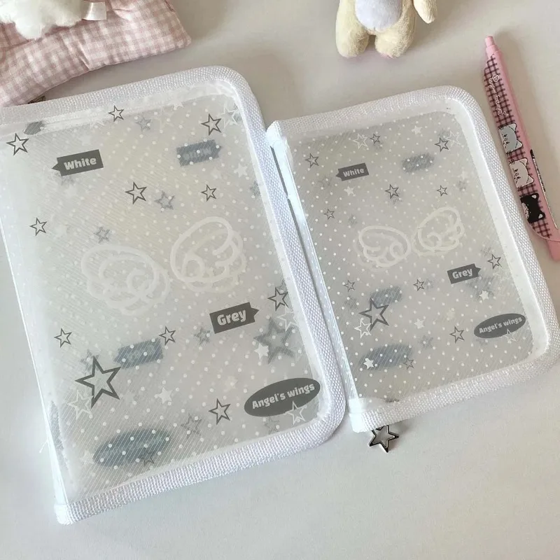 1PC A5/A6 Cute Stationery Storage Folder File PP Twill Zipper Pouch Document Bag Zip File Folder School Office Supplies