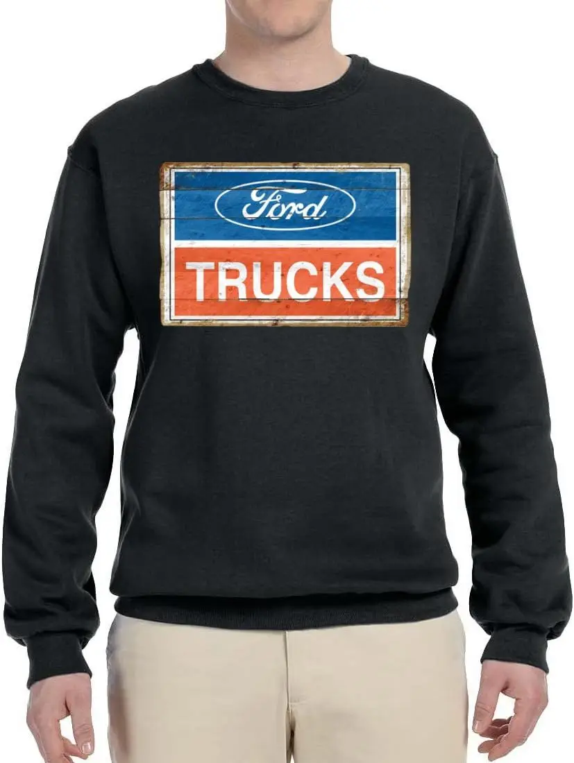 Wild Bobby Ford Truck Vintage Red White & Blue Wooden Plaque Officially Licensed Cars and Trucks Crewneck Sweatshirt