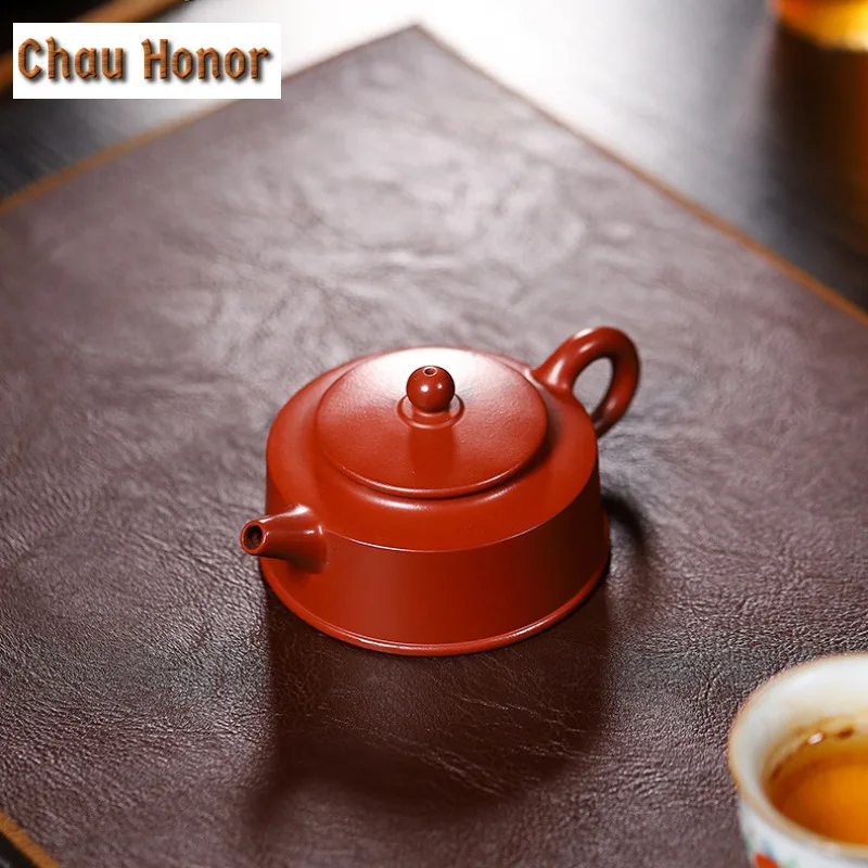 140ml Exquisite Yixing Purple Clay Teapot Handmade Well Bar Pot Raw Ore Dahongpao Mud Kettle With Infuser Zisha Teaset Drinkware