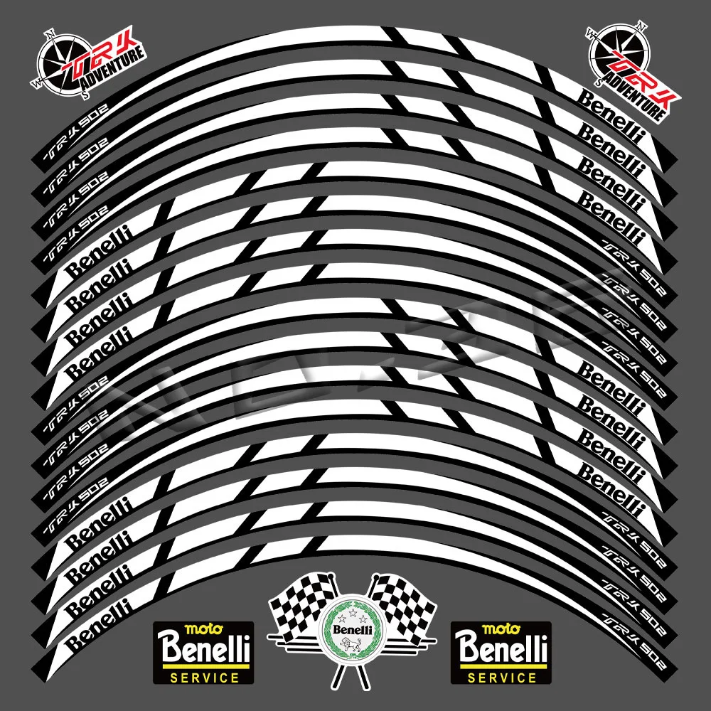 For Benelli TRK 502 TRK502 trk 502 2023 Motorcycle Wheel Sticker Rim Reflective Decal Stripe Tape Accessories Waterproof
