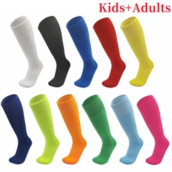 1 Pair Football Sports Socks Long Knee Cotton Solid Color Kids Legging Stockings Soccer Baseball Ankle Adults Children Socks