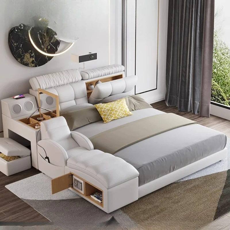 

Double Fancy Beds Queen Size Organiser Lounge Modern Beds Multifunctional Massage Muebles Para El Hogar Home Accessories