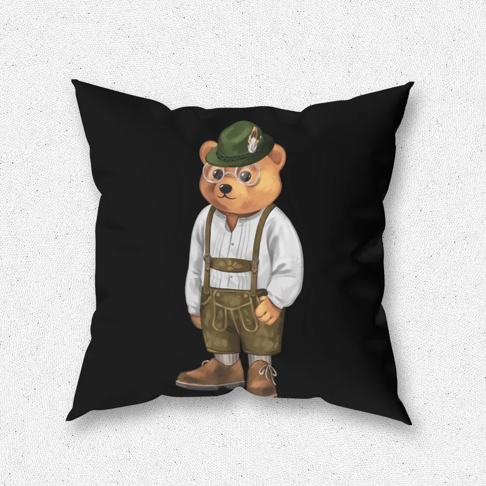 Fashion Bear P-PoloS Pillow Case For Home Bedroom Room Decoration Living Room Sofa Cushion Cover Suitable