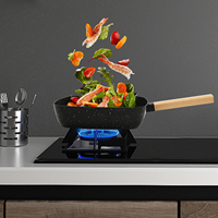 Square Non-Stick Pan Non-Stick Omelette Pan Aluminum Alloy with Beech Handle Cooking Tools 18cm Frying Skillet for Kitchen