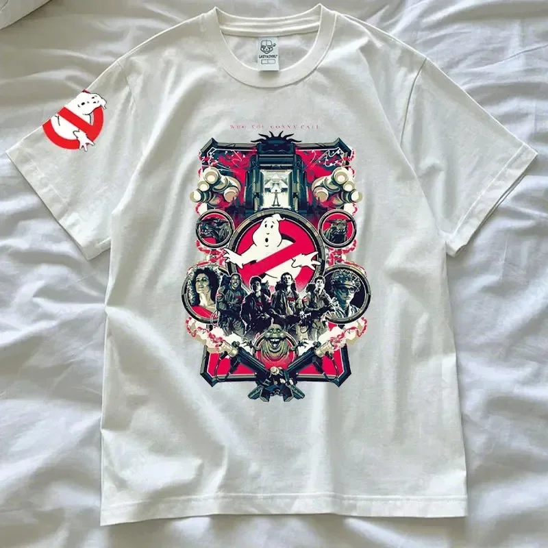 تي شيرت كلاسيكي من Ghostbusters Fun للرجال والنساء من القطن تي شيرت كلاسيكي برسومات كلاسيكية للفيلم Merch ملابس غير رسمية برقبة دائرية للجنسين