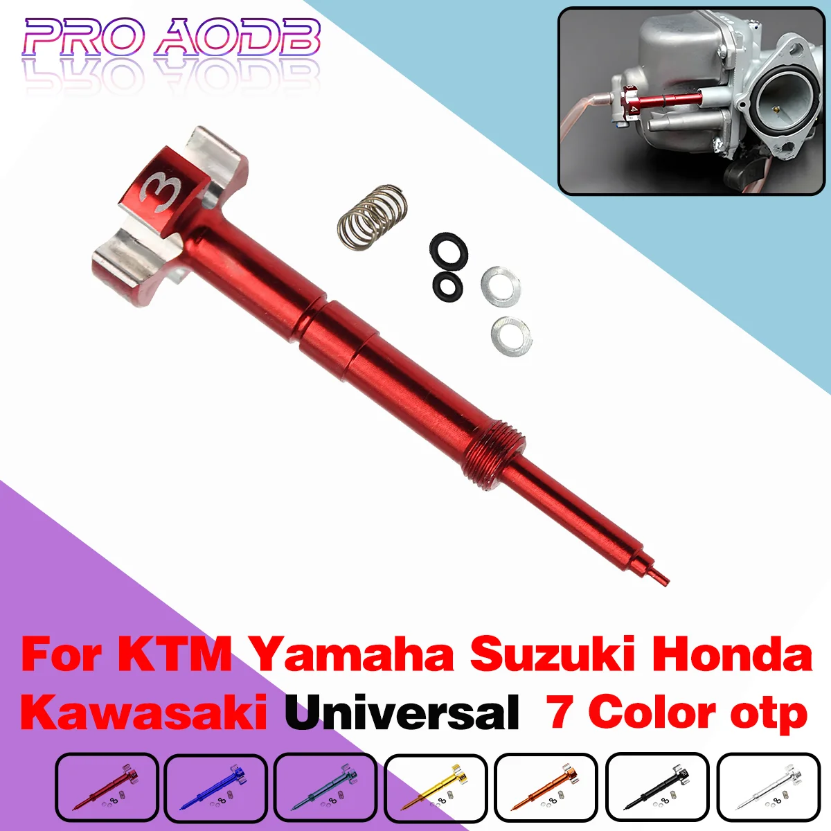 

For Honda CRF TRX Kawasaki KLX KX Suzuki RM Yamaha WR YZ426 YZF WRF Motorcycle Keihin FCR Carburetor Easy Air Fuel Mixture Screw