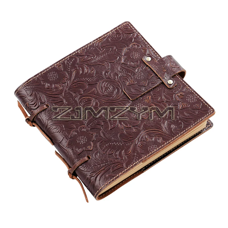 Vintage Embossed Leather DIY Notepad Notebook Cover Diary Handmade Sketchbook Paper Cover School Stationery