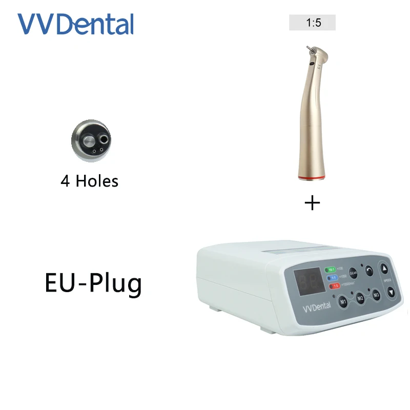 Dental Brushless LED Micro Motor+1:5LED Fiber Optic Handpiece Internal Spray Electric Motor Low Speed Handpiece Dental Equipment
