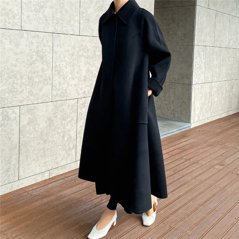 

New winter woolen coat loose fashion women long cloak coat