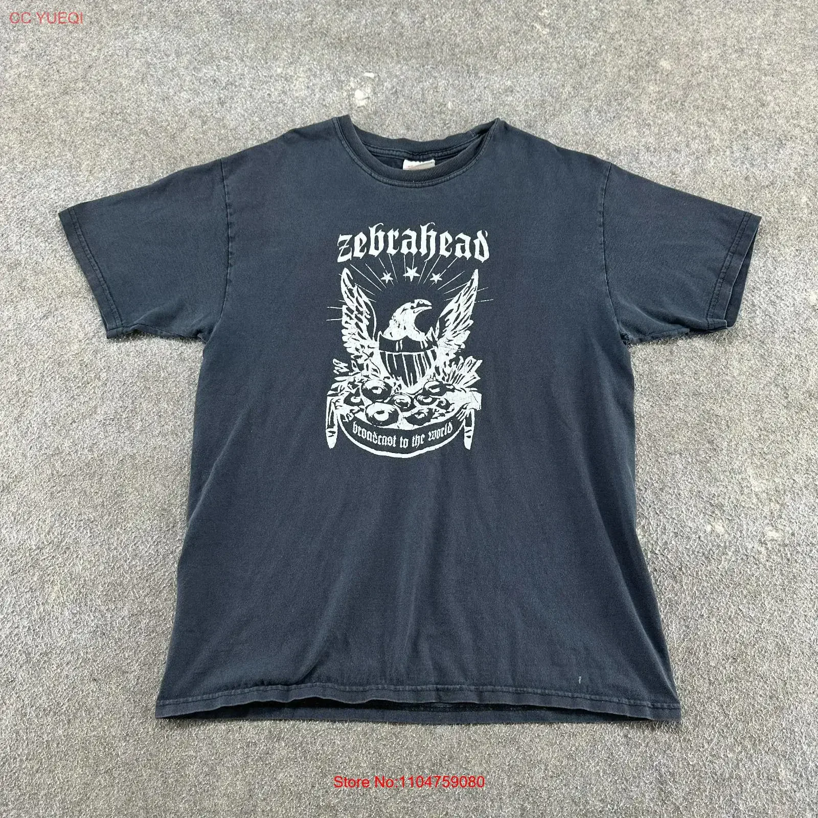 VINTAGE Zebrahead T Shirt Men M Black Wings Cyber Skater Punk India Rock 2000s Y2K vintage Washed Top For Everyday Wear Casual