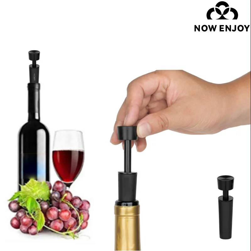 NOIW ENJOY Vacuum Wine Stopper Reusable Silicone Caps Air Remover Corks Leakproof Wine Bottle Sealer For Wedding/Birthday Party