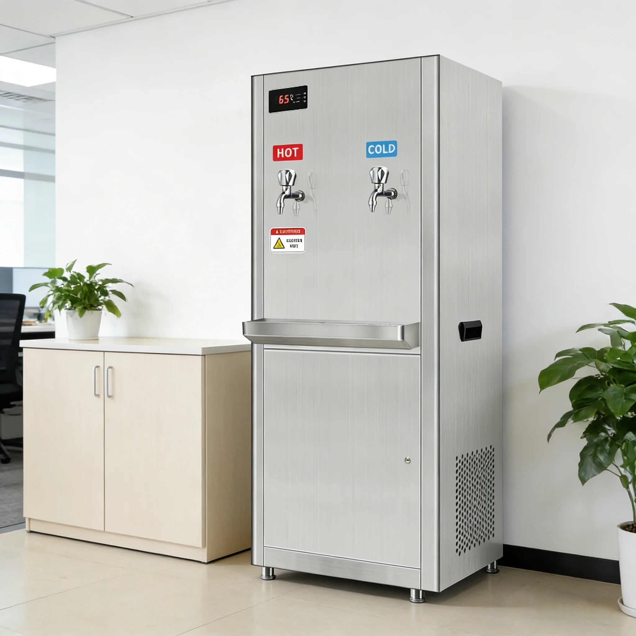 Commercial Electric Freestanding Drinking Hot&Cold Water Cooler Dispenser With 5-Stages UF System for Factories,Schools,Hotels