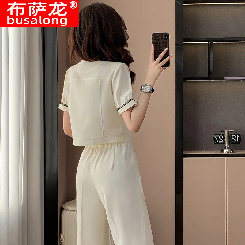 Fashionable Stylish Small Short Suit Coat for Women2024Spring and Summer New Elegant Single-Breasted Short Sleeve Suit