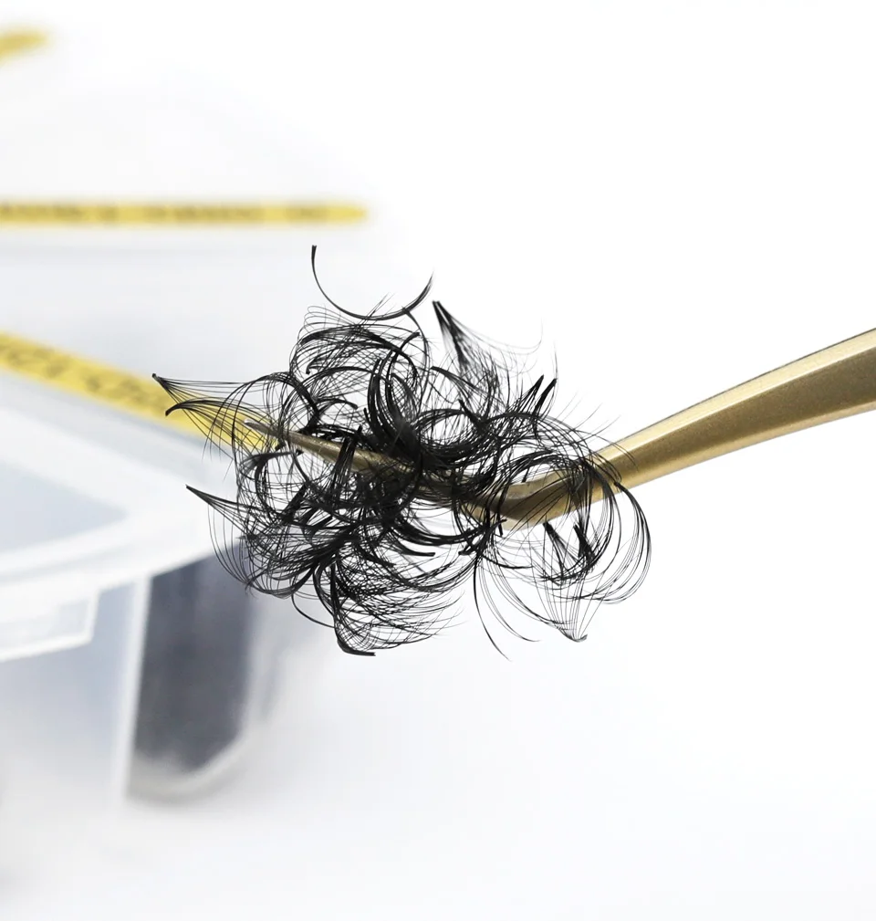 Gemischte lose Fächer wimpern spitze Basis vorgefertigtes Volumen falsche Augen Seiden wimpern Fans dünne schlanke Basis vorgefertigte Volumen Wimpern verlängerungen – Detail 12