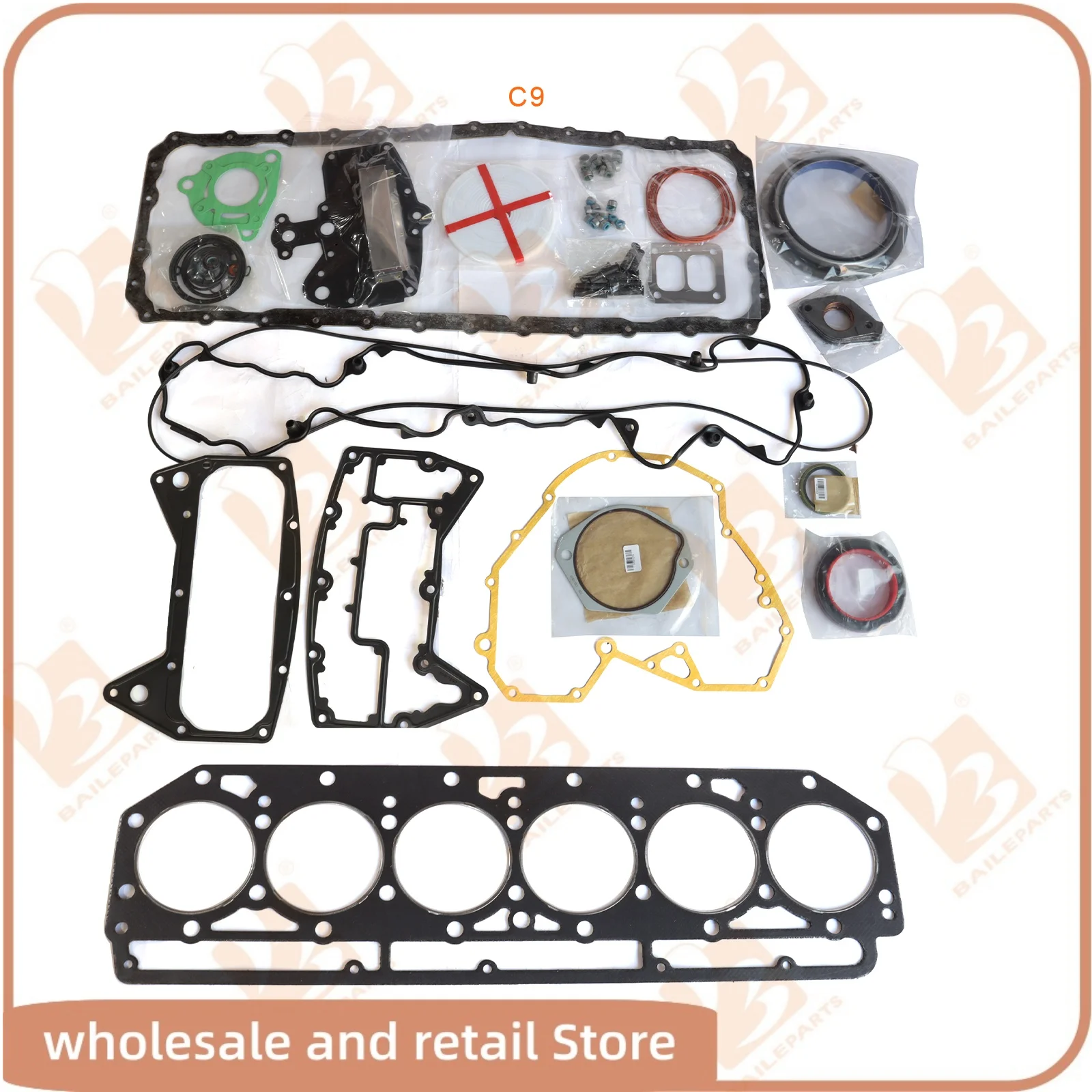 

For Caterpillar C9 Full Gasket Kit Set or Cylinder Head Gasket Forklift Diesel Engine Overhaul Rebuild Kit