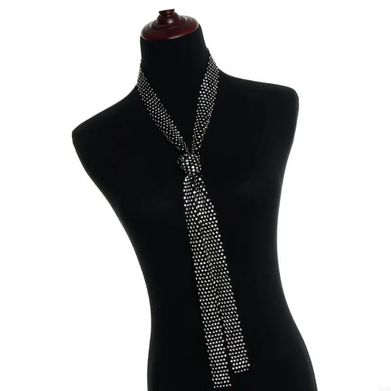 L5YA Adjustable Length Tie Luxurious Tie Club Wear Accessory Elegant Necktie Prom Tie for Costumes and Festives Occasion