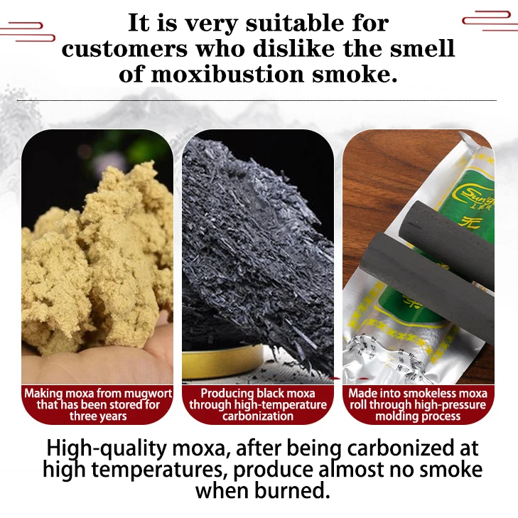 18*130mm Sealed Package Smokeless Mugwort Rolls Moxibustion Stick Chinese Medicines Moxa Therapy Acupuntura Massage Health Care