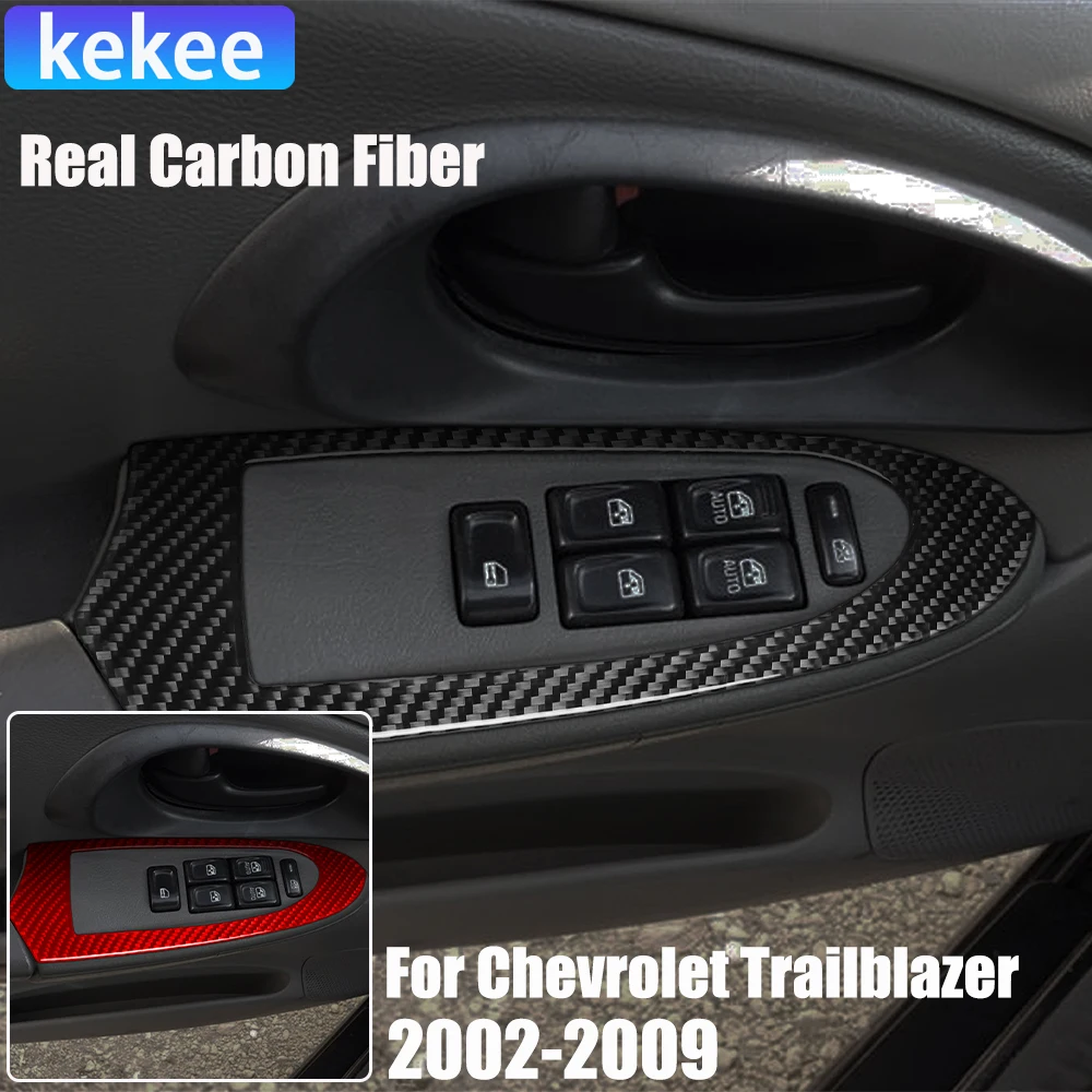 

Автомобильные аксессуары из настоящего углеродного волокна, накладка на подъемник окна, мягкая наклейка для Chevrolet Trailblazer 2002 03 04 05 06 07 08 2009