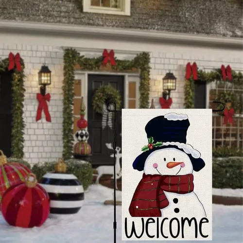 Welcome Christmas Garden Flag 12x18 Inch Double Sided 12