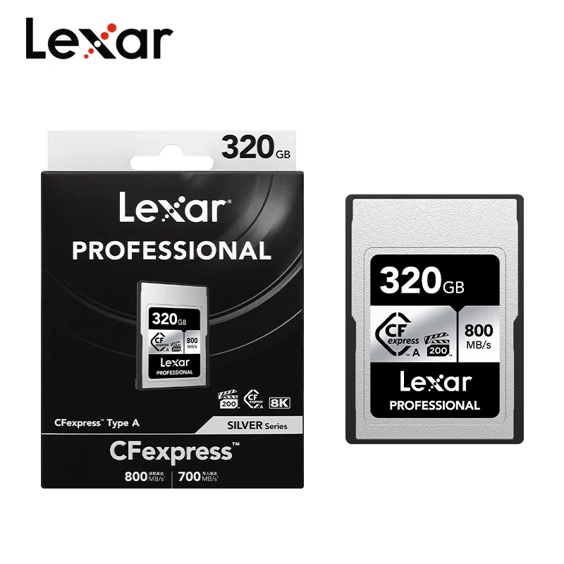 Lexar CFexpress Type A Memory Card VPG 200 8K 160GB 320GB Original CF Card for Camera Up to 800Mb/s Professional Video Cards