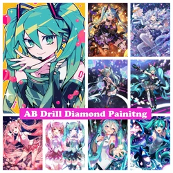 Japanese Anime Singer Miku 5D DIY AB Diamond Painting Mosaic Embroidery Cartoon Girl Rhinestones Cross Stitch Home Decor Gift