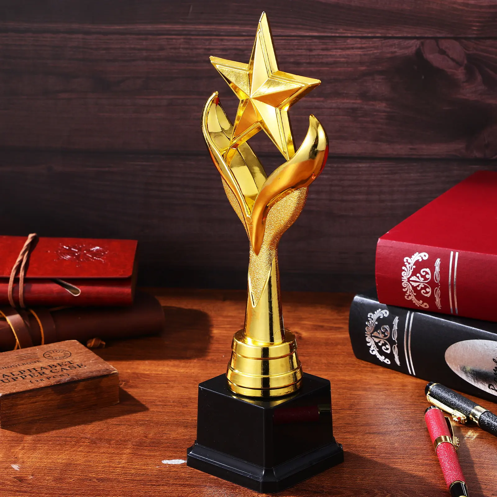 

Кубок-награда Star Trophy для соревнований, праздников, спортивных мероприятий, для победителей, декоративный, с премиальным покрытием, надежное качество