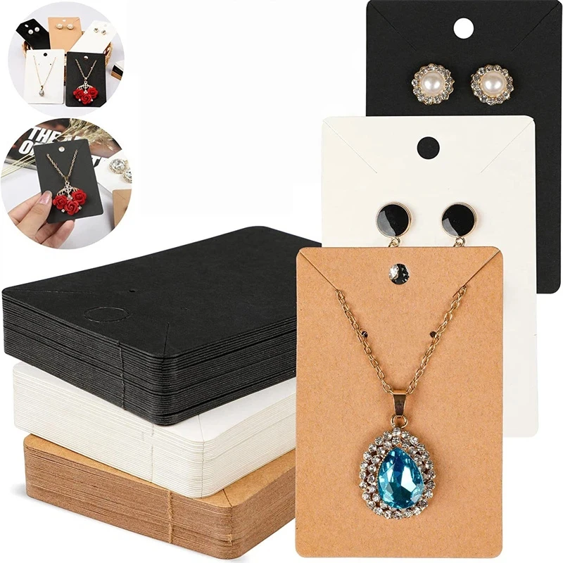 

50pcs 6x9cm Necklace Earrings Ear Stud Packaging Card Blank Jewelry Display Card Kraft Paper Card For Jewelry Packaging Supplies