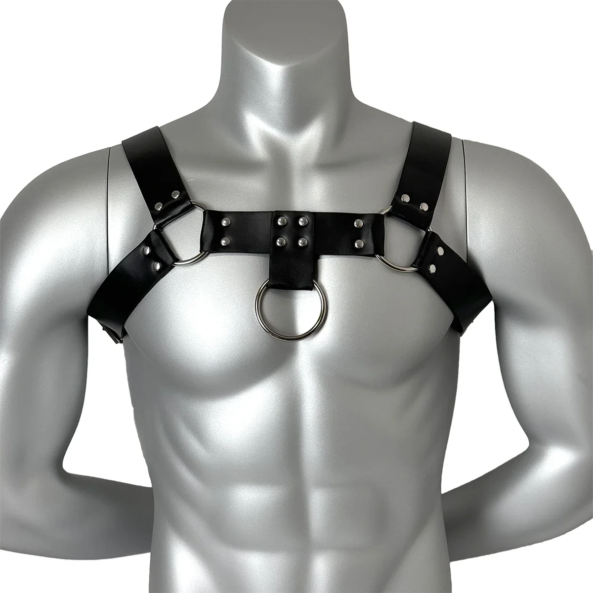 Männliches Leder Brust geschirr verstellbare Dessous Fetisch Homosexuell Kleidung Accessoires Körper Bondage Goth Punk Club Käfig Riemen für Männer