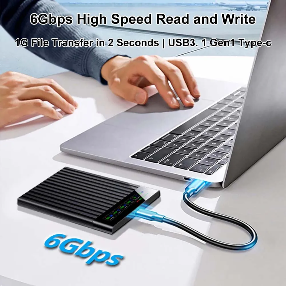 Caixa de HDD SSD Inteligente Kebidumei com Display Digital 2.5 polegadas SATA USB 3.1 Enclosure para HD Móvel 6Gbps para PC