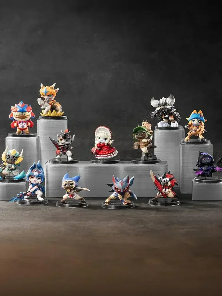 POP MART Monster Hunter Palico Serie Blind Box Mystery Unboxing Niedliche Puppe Figur Desktop-Spielzeug Geschenk Sammlerstück