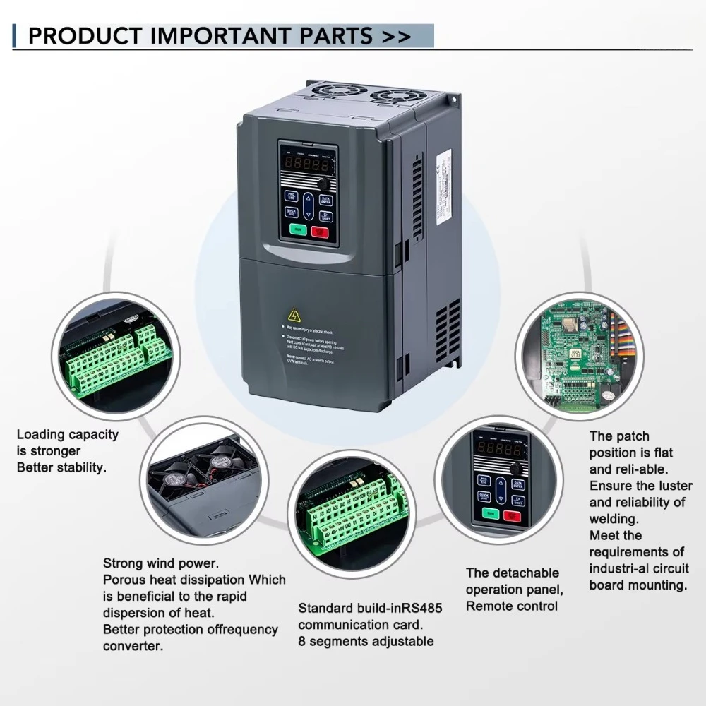 Variable Frequency Drive With Dual PID Switching Function for Industrial Automation AE300-Three-phase 380V 55KW VFD Inverter