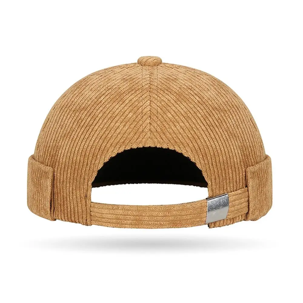 

Corduroy Brimless Hat Solid Color Beanies Cap Men Women Streetwear Hip Hop Hats Retro Beanie Docker Caps Adjustable Dome Hats