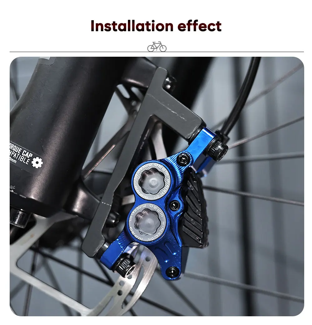 IIIPRO E4 Fahrrad-Hydraulikbremssätze, geteilt, 800/1550 mm, 4-Kolben-Aluminiumlegierung, MTB, Mountainbike, Öl, Scheibenbremssattel und Hebel – Detail 13