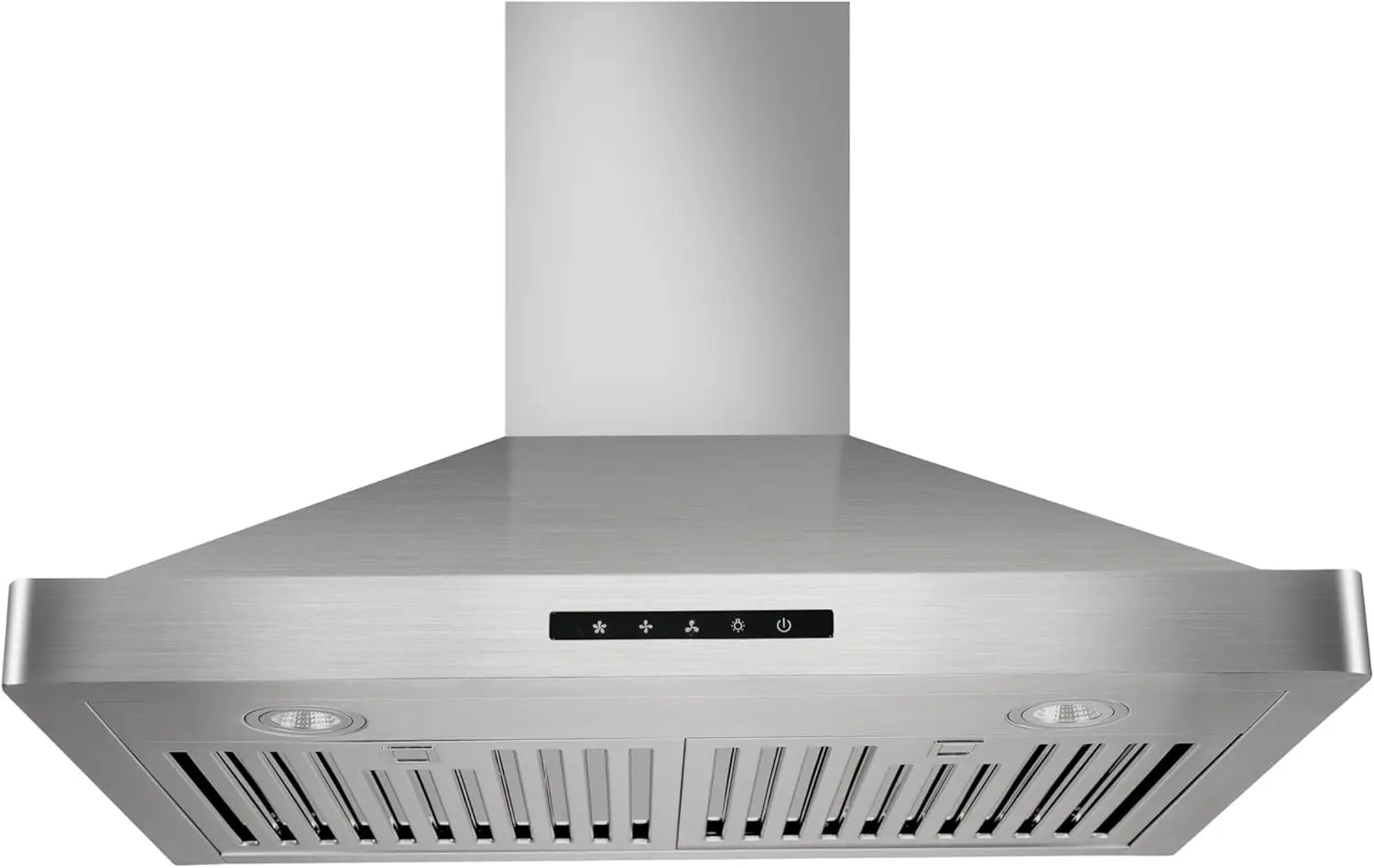 30 Inches 800 Stainless Steel European Style Wall Mount Range Hood With  Lights Touch Screen Round Front Edges