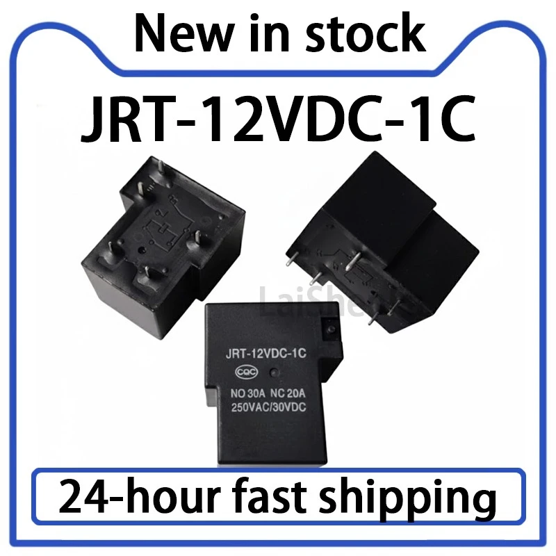 2PCS JRT-12VDC-1C Relay 5-pin 30A One on One Off Stock