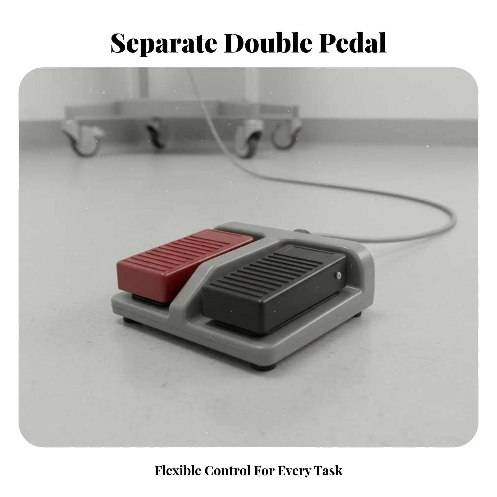 Heavy Duty Double Pedal Foot Switch Long-Lasting Plastic Double Foot Pedal