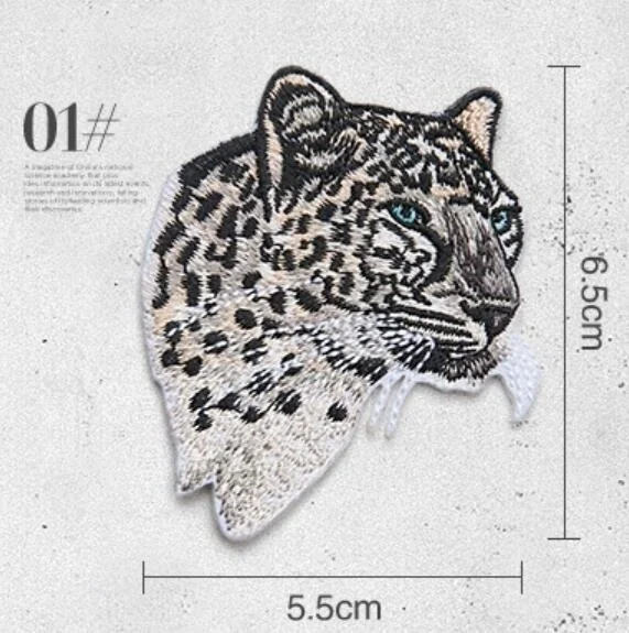 Animal Tiger Leopard Embroidery Patches Ironing Applications for Military Army Stripes Clothes Iron on Clothing Applique Sticker