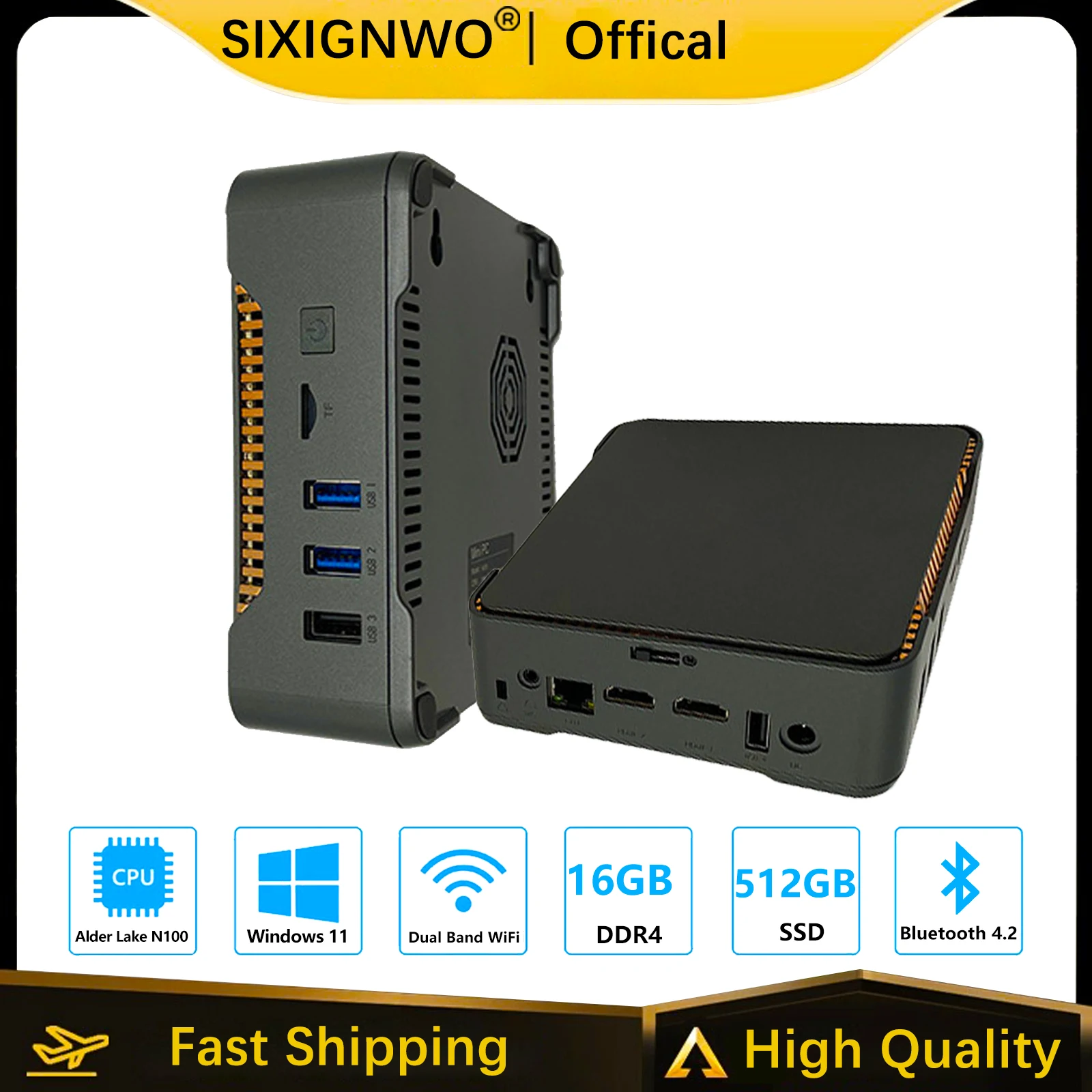 Mini PC Intel Processor N100 4-core 4-thread Computer 16GB DDR5 512GB SSD WiFi 5G BT4.2 Mini PC Desktop Comp DIY Gaming Computer